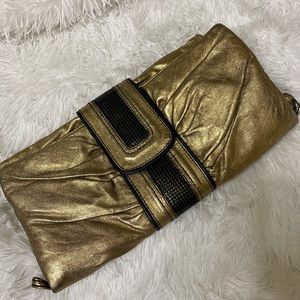 Pinko gold clutch